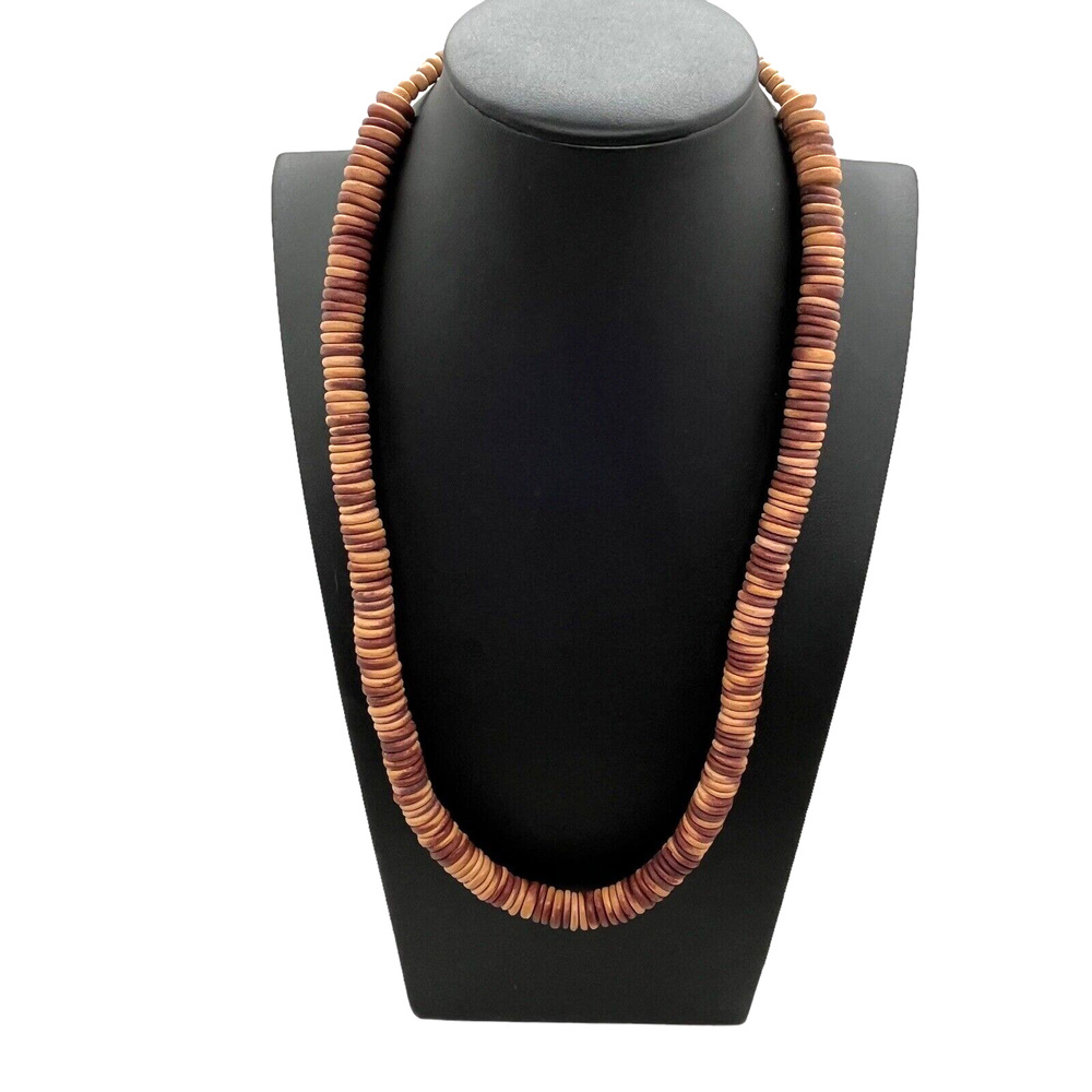 Disc Bead Necklace Ethnic Coconut Shell Chunky Handcrafted Artisan Made Vintage